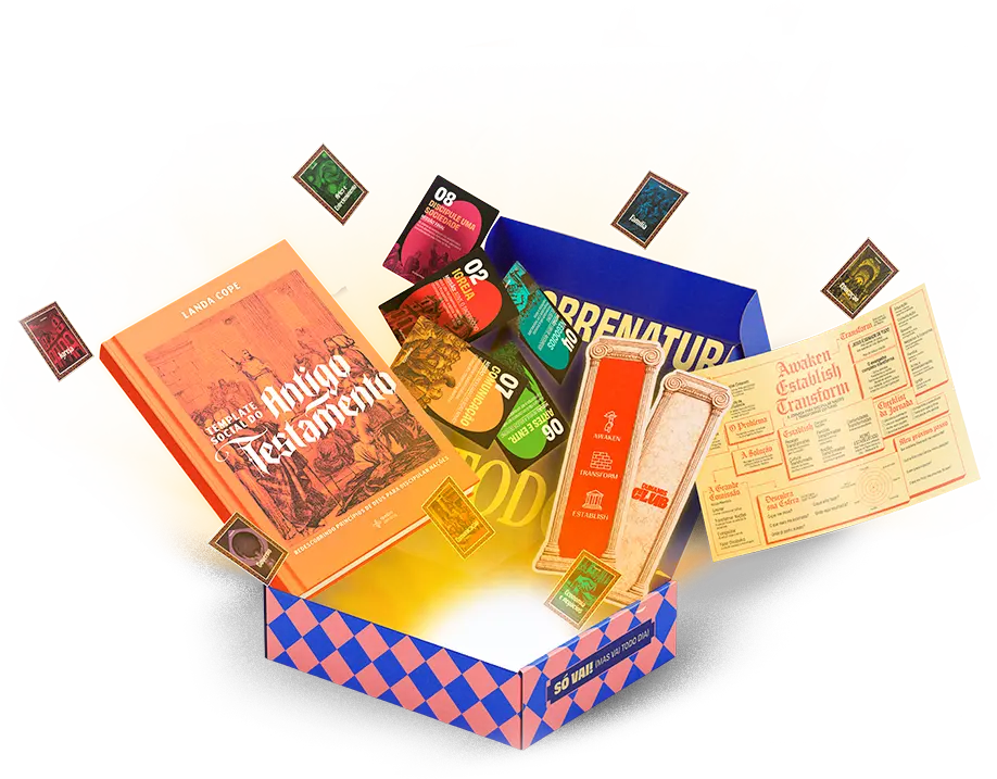 Box com livros do mês